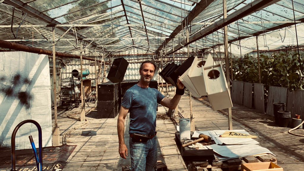 Marcel at the neighbour’s greenhouse